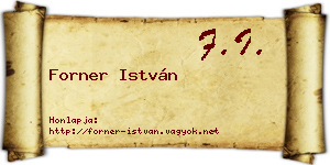 Forner István névjegykártya